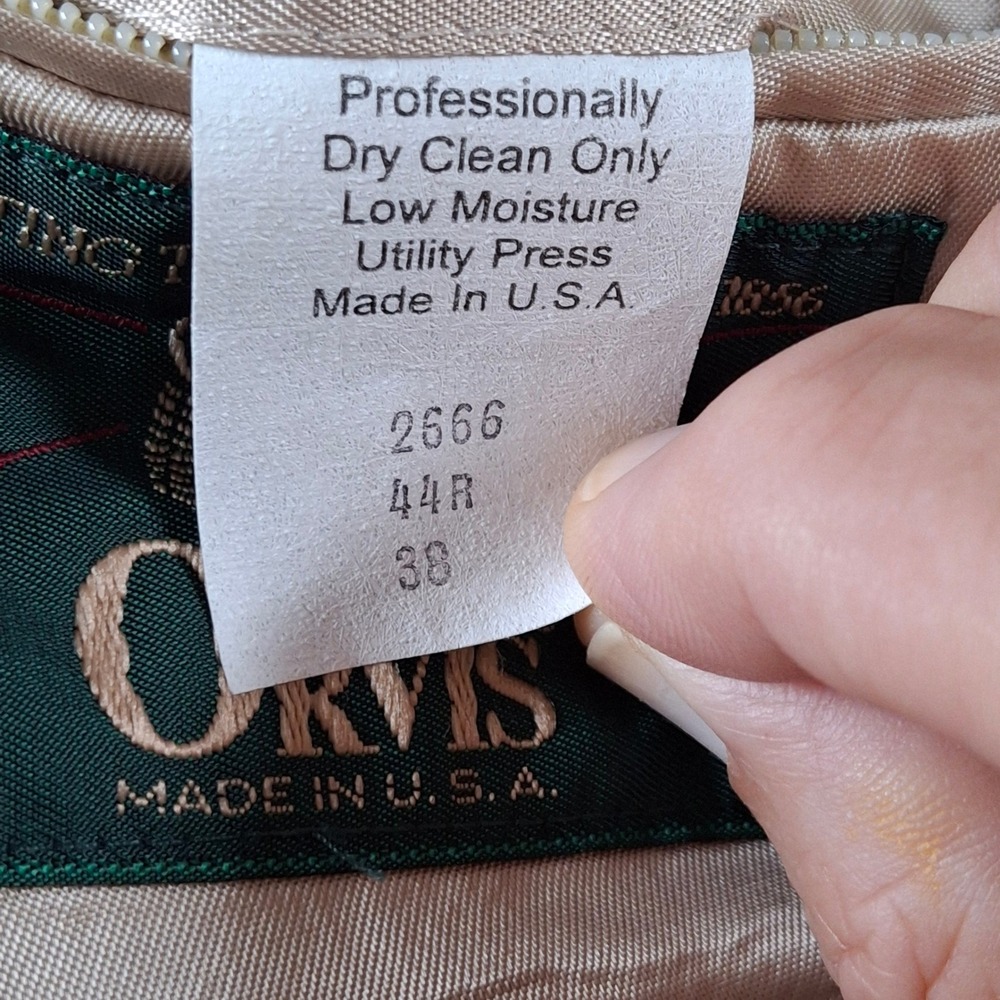 Orvis Vintage Mens 44R Sport Coat Blazer Elbow Patches Wool Linen - Picture 3 of 15